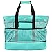 Tingueli Beach Tote Bag For Women with Soft Cooler and Top Zipper — Extra Large Beach Bag, Mesh Tote Bag or Pool Bag [Aquamarine]