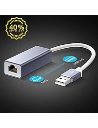 Highwings   Adaptador USB 2.0 a Ethernet, cable adaptador Ethernet a USB, compatible con Ethernet 10 100 Mbps MacBook Pro 2018,Mac OS 10.13, Dell XPS 13 15, Windows 10 8 7 XP más gris