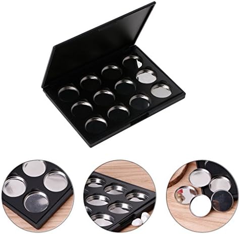 SPYlive Empty Eyeshadow Palette Magnetic, 12 Pcs 26mm Empty Magnetic Eyeshadow Pigment Aluminum Palette DIY Pans Makeup Tool