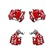 CCK01265 FRONT + REAR [ 4 ] Performance Grade Semi-Loaded Powder Coated Red Caliper Assembly Set Kit