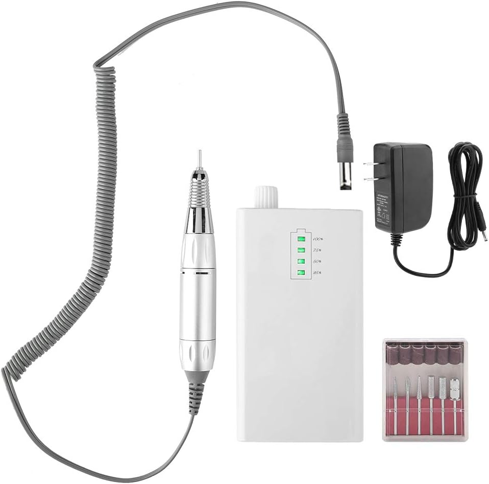 Shopping Spree Professional Electric Manicure & Pedicure Nail File Machine - Portable Rechargeable Electric Nail Drill Machine 30000 RPM Cordless Manicure Pedicure Machine