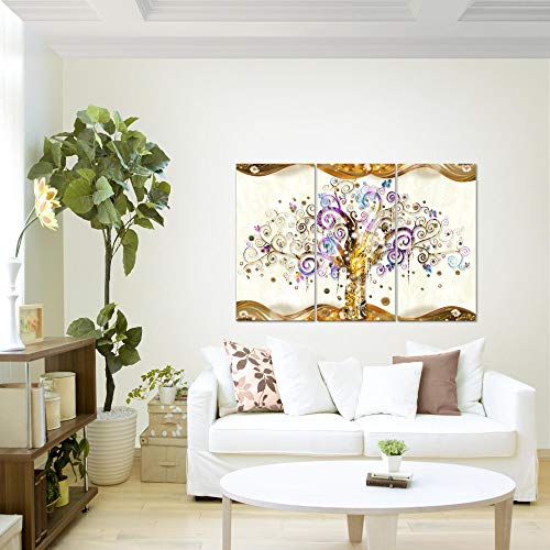 Leinwand Bild Xxl Format Wandbilder Wohnzimmer Wohnung Deko Kunstdrucke Made In Germany Bilder Gustav Klimt Baum Des Lebens Wandbild 120 X 80 Cm 3 Teilig Vlies Fertig Zum Aufhangen 003031a Kunstdrucke Leinwanddrucke
