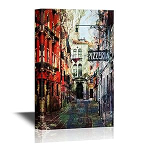 European Town Canvas Wall Art - Watercolor Style European Town - Gallery Wrap Modern Home Art | Ready to Hang - 12x18 inches