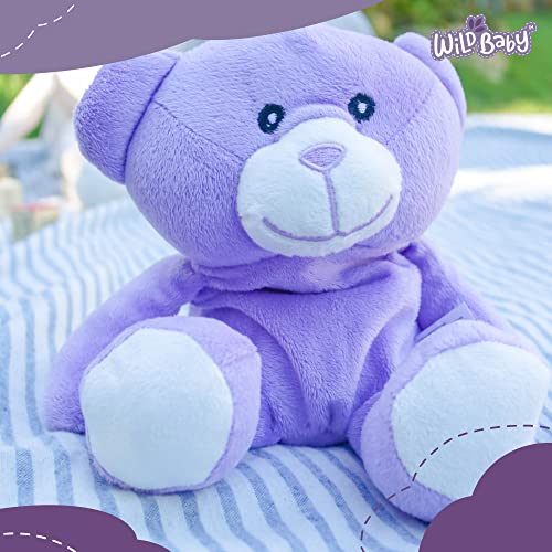 WILD BABY Purple Bear Microwaveable Stuffed Animal Heatable Plush Pal