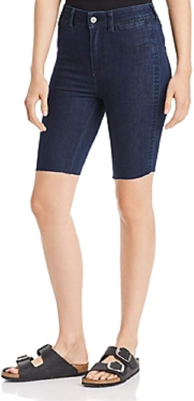 blue jean biker shorts