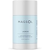 MAGSOL Magnesium Deodorant for Women, Aluminum Free, Baking Soda Free, Natural Deodorant for Sensitive Skin, Long Lasting Odor Protection with Sweet Almond Oil, Jasmine 2.6 oz