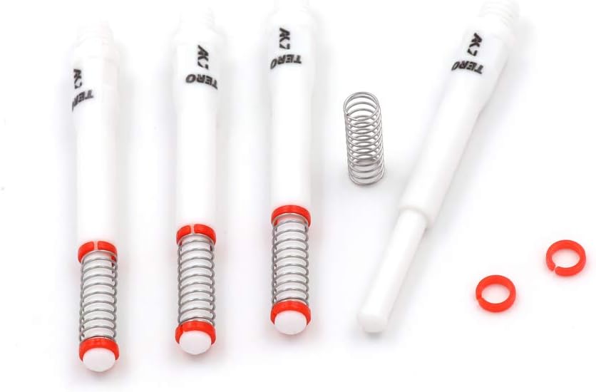 Black Scorpion Cuesoul TERO AK7 Clear Dart Stems Dart Shafts Built-in Spring Telescopic,Set of 4 pcs-B/D/F/H Size (White, F)