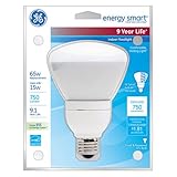 GE Lighting 47478 Energy Smart CFL 15-Watt (65-watt replacement) 750-Lumen R30 Floodlight Bulb with Medium Base, 1-Pack