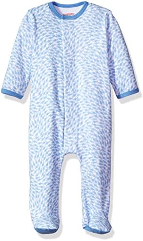 Magnetic Me by Magnificent Baby Baby Boys' School Fish Embroidered Footie 17177, Blue, 3M