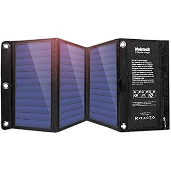 Nekteck 21W Solar Charger with 2-Port USB Charger Build with High efficiency Solar Panel Cell for iPhone 6s / 6 / Plus, SE, iPad, Galaxy S6/S7/ Edge/ Plus, Nexus 5X/6P, any USB devices, and more