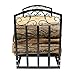 Sunnydaze 2-Foot Firewood Log Rack - Indoor/Outdoor Black Powder-Coated Steel Decorative Fireplace Wood Storage Holder