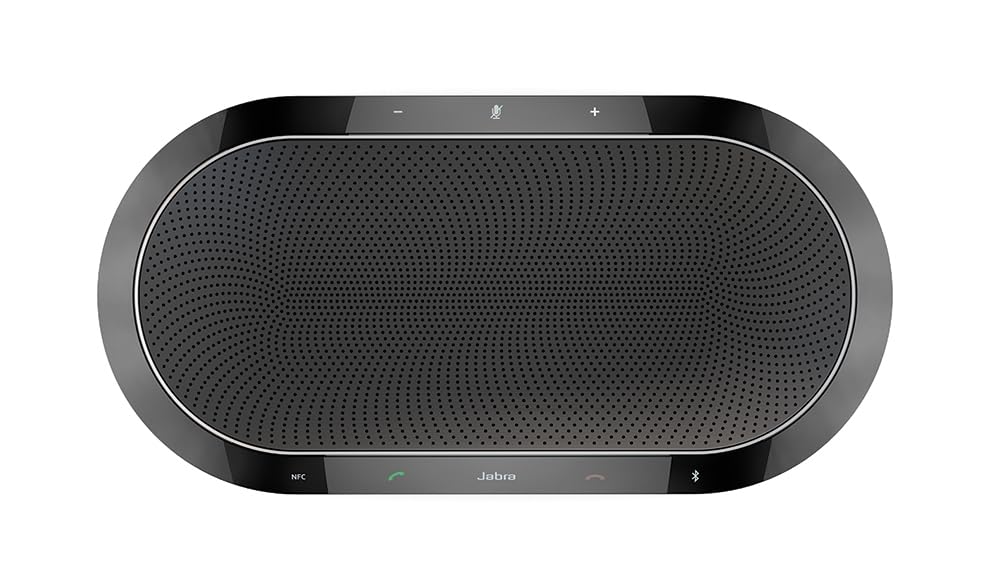 Jabra Speak 810 Speaker Phone – Unified Communications Certified Conference Speaker for Large Meetings with Bluetooth and built-in USB-A cable – Connect with Laptops, Smartphones and Tablets
