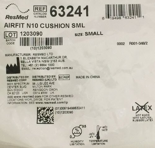 Resmed 63241 Air Fit N10 Cushion, Small