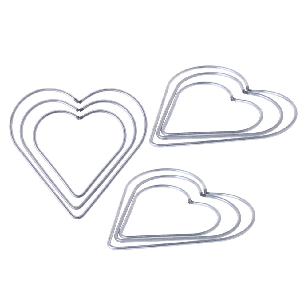Garneck 9PCS DIY Craft Heart Shaped Iron Metal Ring Hoop for Dream Catchers and Macrame 8cm, 10cm, 12cm