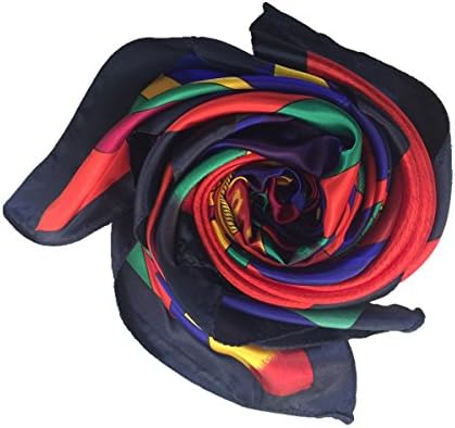 MoonlightCity Womem's Square Silk Scarf Or Head Scarf for Sleeping Headband 35x35 Inches C428