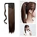 Wrap Around Synthetic Ponytail One Piece Heat Resistant Magic Paste Pony Tail Long Straight Soft Silky for Women Lady Girls 26'' / 26 inch (medium brown)