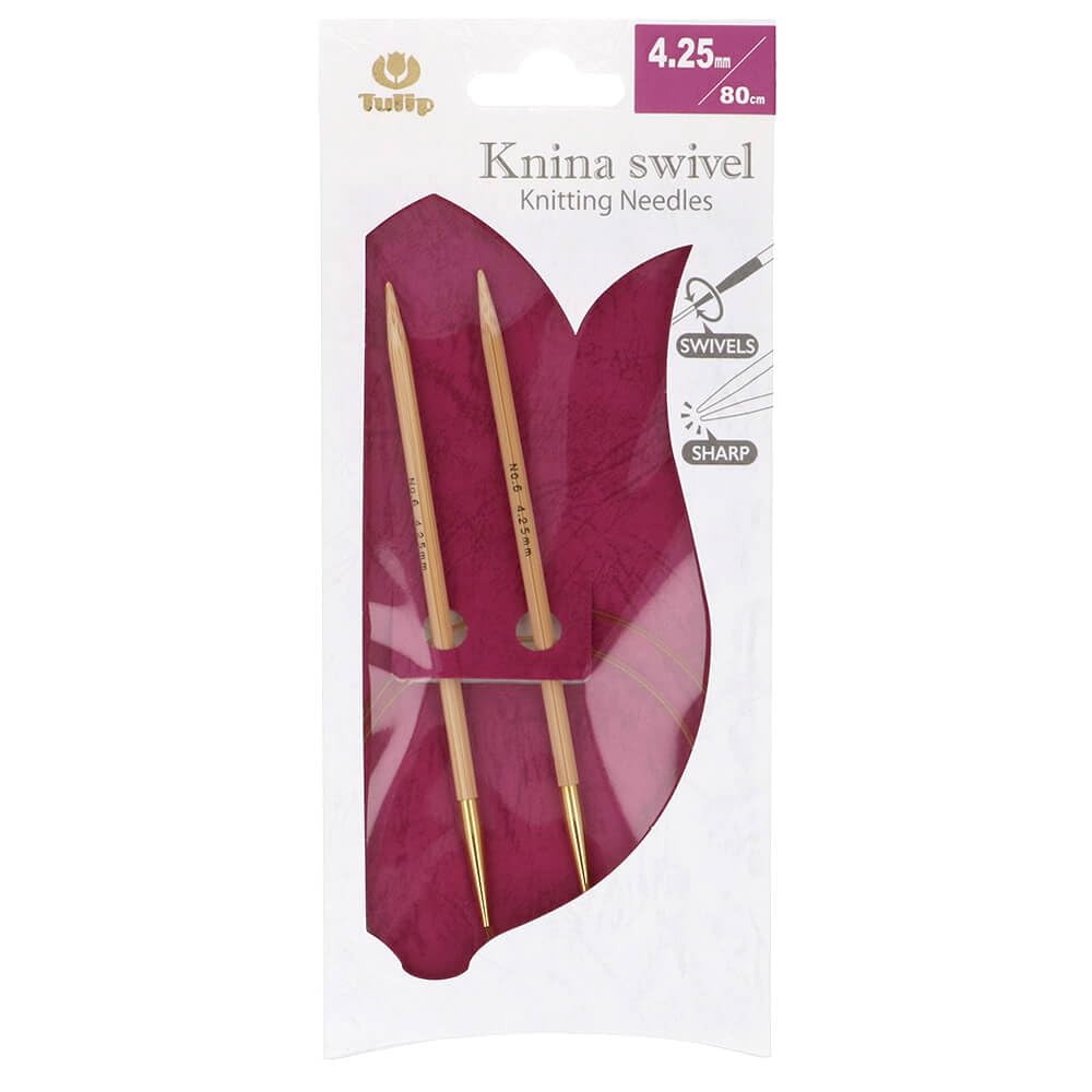 Tulip Knina Swivel Circular Needle 80 cm 4.25 mm Beige/Gold/Bronze – 1 Needle