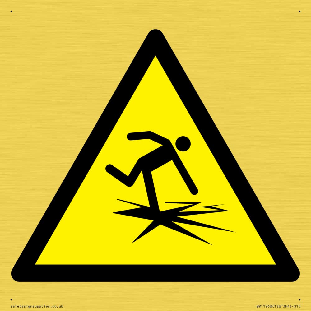 W043 Warning: Thin ice Sign - 150x150mm - S15