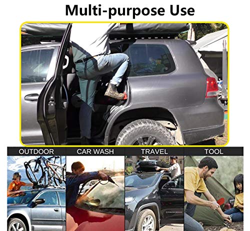 KTPYRP Vehicle Doorstep Folding Ladder Foot Rest with Safety Hammer Head for Easy Access to Car Rooftop & Roof-Rack, Car Door Step for Jeep, SUV & RV