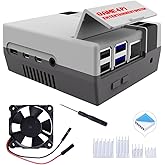 GeeekPi Case for Raspberry Pi 4, Pi 4 Case with Cooling Fan, Pi 4 Heatsink, Retro Gaming Nes4Pi Case for Raspberry Pi 4 Model