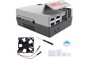 GeeekPi Case for Raspberry Pi 4, Pi 4 Case with Cooling Fan and Pi 4 Heatsink, Retro Gaming Game4Pi Case for Raspberry Pi 4 Model B/4B