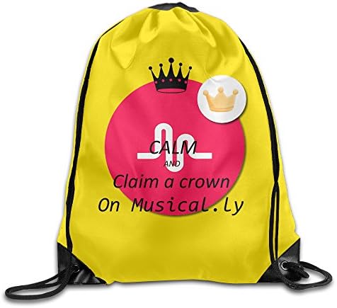 HOTCY Musically Logo Gym Sack Bag Drawstring Backpack Sport Bag