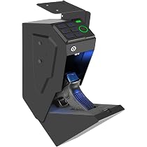 Biometric Gun Safe For Desk Mount - Quick Access Pistol Safe With Fingerprint & Keypad