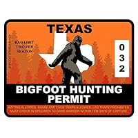 Bigfoot Hunting Permit - TEXAS (Bumper Sticker)