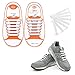 Talent Fashion Kids Adults Tieless Elastic Silicone No Tie Shoelaces Waterproof Rubber Flat Running Shoe Laces for Sneakers Board Shoes Casual Shoes and Boots Kid White