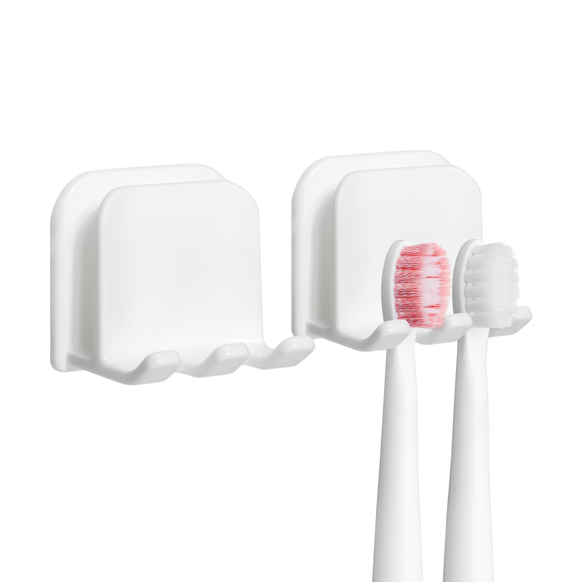 Photo 1 of 1-Piece Set of White self-Adhesive Wall-Mounted Waterproof Toothbrush Holders, Electric Toothbrush Holder for Bathrooms?Suitable for Bathroom Showers.