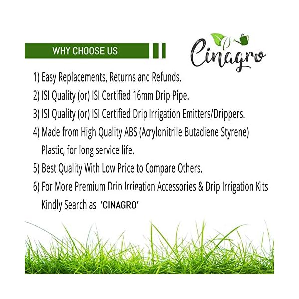 CINAGRO Plants Drip Irrigation Kit | Watering Kit for Home Garden, Farming & Agriculture Purposes (60 Plants Kit) - Image 5