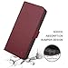 ZOVER iPhone Xs Case, iPhone X Wallet Case with Genuine Leather Case Kickstand Feature Card Slots and Magnetic Closure for Apple Phone XS/X Gift Box Wine Red