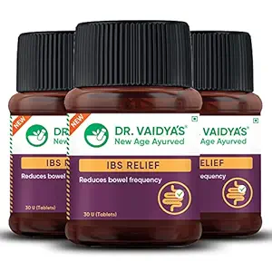 DR. VAIDYA'S IBS Relief Pills For Digestion, Ulcerative Colitis, Irritable Bowel Syndrome and Other Intestinal Ailments, 30 Tablets Each (Pack of 3)