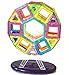 A Mustard Seed Toys Magnetic Tiles - 88 Large Pieces, Full Size, Kids Learn Colors, Shapes, and Patterns, Great Starter Set, Includes Wheels for Building Cars and a Ferris Wheel With Lights and Music