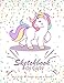 Sketchbook For Girls : Blank Journal For Doodles, Drawing & Sketching: Cute Unicorn Cover, Extra Large Pages, 8.5