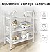 LANGRIA 3-Tier Kitchen Microwave Oven Rack Shelving Unit Microwave Shelves, Adjustable Microwave Storage Shelf with Wire Mesh Shelves Storage Rack, Ivory White