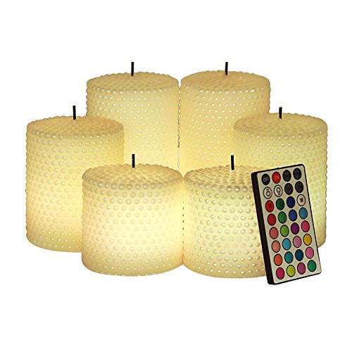 Flameless LED Textured Wax Pearl Color Changing Votive Candles with