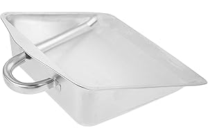 CATIEBYE Heavy Duty Stainless Steel Handheld Dustpan Metal Cleaning Shovel for Garden Desk Floor Home and