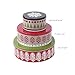 Hallmark Home Holiday Round Nesting Tins (Set of 3), Red, Green, and Black Patterned Trees