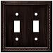 Brainerd 64409 Beaded Double Toggle Switch Wall Plate / Switch Plate / Cover, Venetian Bronze