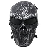 Thiroom Full Face Tactical Airsoft Paintball Cosplay Mask with Metal Mesh Eye Protection M06 Iron Mask for Airsoft/BB Gun/CS etc
