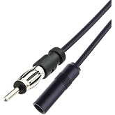 RedYutou Universal DIN Male to Female car Audio Modified DVD Navigation CD Player Radio Antenna Extension Cable Conversion Cable（12 inch）