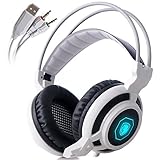 Sades Arcmage 3.5mm PC Gaming Over Ear Headset (White / Black)
