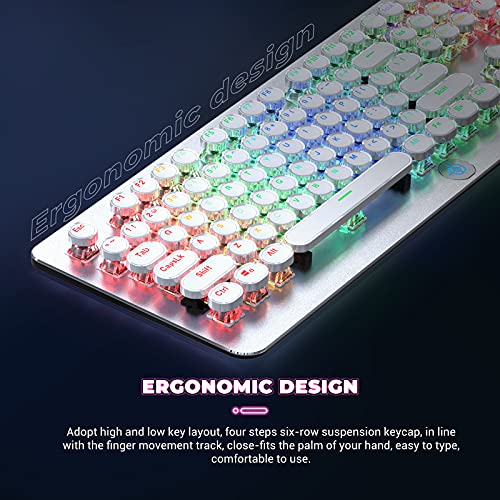 STOGA Retro Mechanical Keyboard, Typewriter Keyboard, RGB Gaming