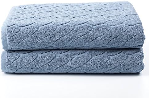 Premium 100% Cotton Bath Towels 30" X 54" (Set of 2) - Natural, Durable, Ultra-Absorbent 600GSM (Faded Denim)