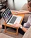 Sofia + Sam Laptop Lap Tray with Adjustable Legs – Natural Bamboo – Foldable Breakfast Serving Bed Tray – Lap Desk with Tilting Top and Side Drawer – Laptop Standthumb 3