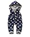 Kidscool Baby Boys/girls White Star Print Cardigan Denim Overalls with Hat