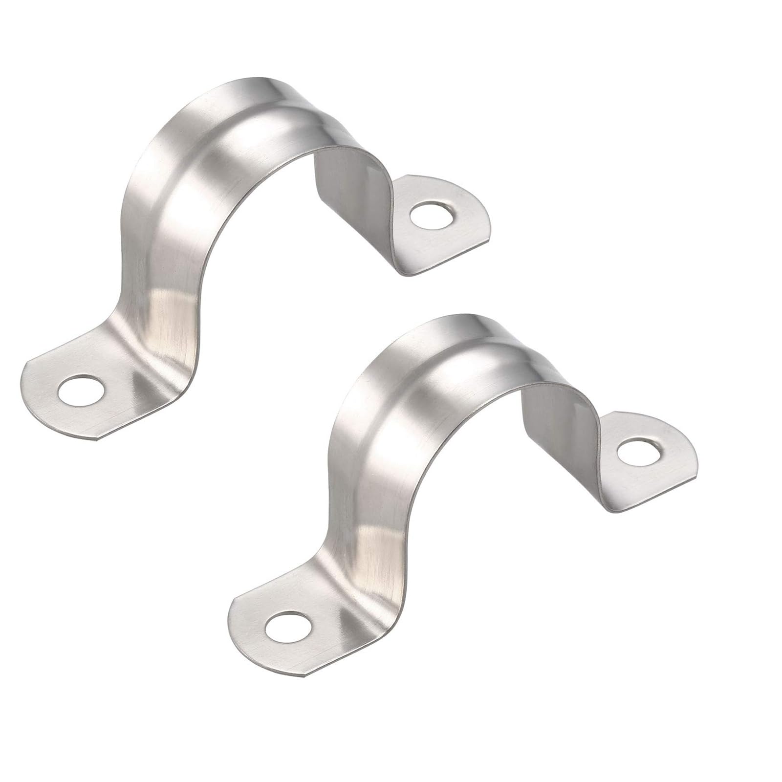 TA-VIGOR 10Pcs 32mm(1.3") Rigid Pipe Strap, 2 Holes 304 Stainless Steel U Bracket Pipe Clips Tension Tube Clip Clamp for Pipe Fixing