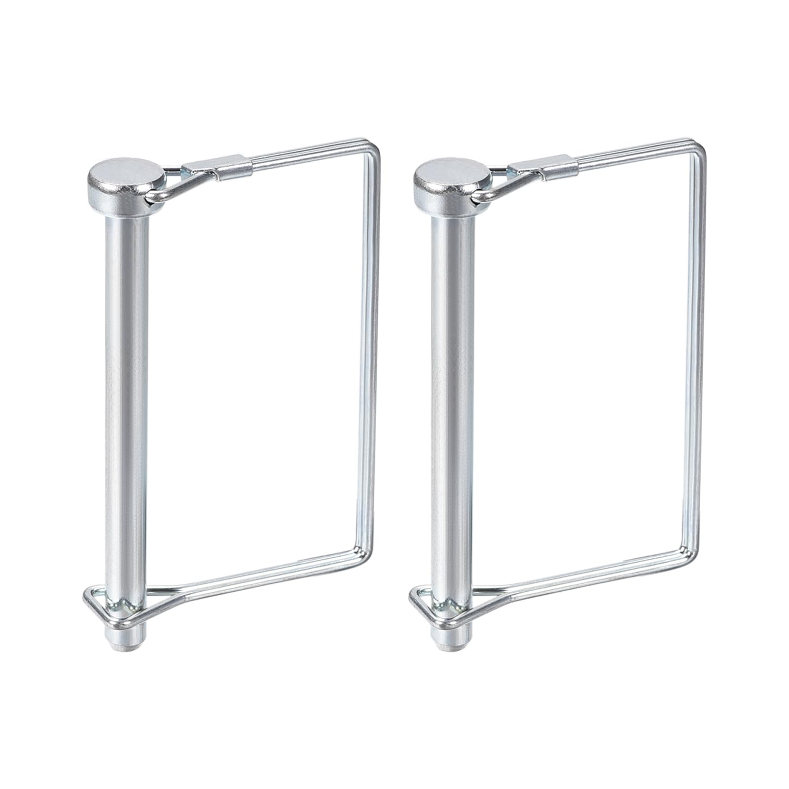 DTGN 8mm x 90mm (DxL) Shaft Locking Pin - 2Pack - Good for Farm Trailers Lawn - Carbon Steel Square Trailer Coupler Pin - Silver Tone