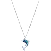 Genuine Abalone Shell Necklace Pendants for Women – Natural & Beautiful – Delicate & Elegant – Silver Plated – Ocean, Sea, & Nature Pendants – Gift Box Included